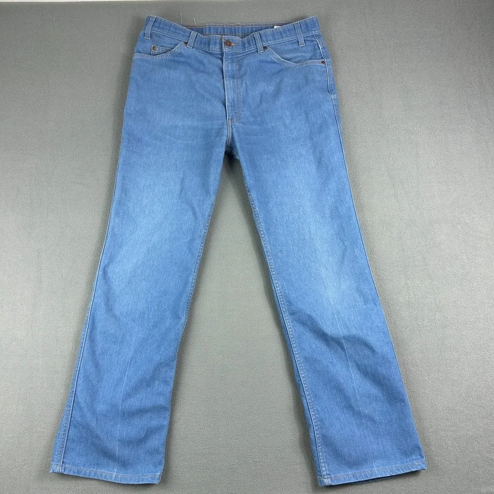 Levis 977 Jeans Mens 38x32 Brown Tab Vintage 2001‎ Straight Leg Blue